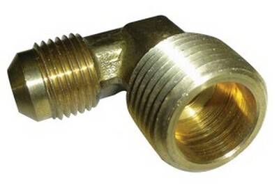 3/16" TUBE SIZE X 1/8" N.P.T. 45* FLARE 90* MALE ELBOW CONNECTOR BRASS FITTING (49-3)