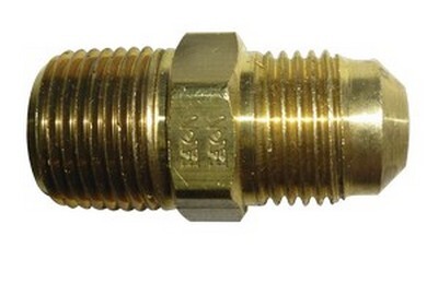 1/4" TUBE SIZE X 1/8" N.P.T. 45* FLARE MALE STRAIGHT CONNECTOR BRASS FITTING (48-4)