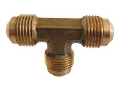 3/8" TUBE SIZE 45* FLARE UNION TEE BRASS FITTING (44-6)