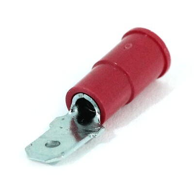 RED 20-18 GUAGE NYLON INSULATED .250" BLADE MALE CONNECTOR