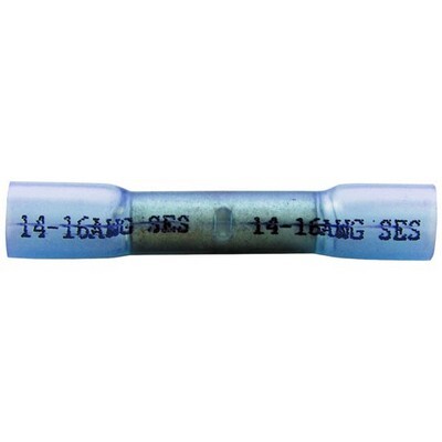 BLUE 16-14 GAUGE CRIMP & SEAL HEAT SHRINK BUTT CONNECTOR