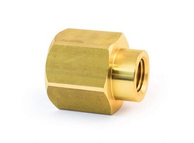 1/2" N.P.T. X 3/8" N.P.T. FEMALE REDUCING COUPLING BRASS (3300-8-6)