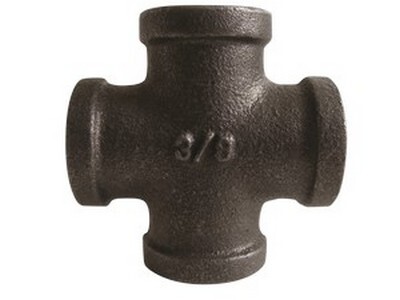 1" N.P.T. CROSS BLACK IRON PIPE FITTING SCHEDULE 40