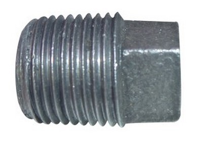 1/2" N.P.T. SQUARE PIPE PLUG BLACK IRON PIPE FITTING SCHEDULE 40