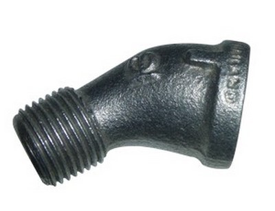 1/4" N.P.T. STREET 45* ELBOW BLACK IRON PIPE FITTING SCHEDULE 40