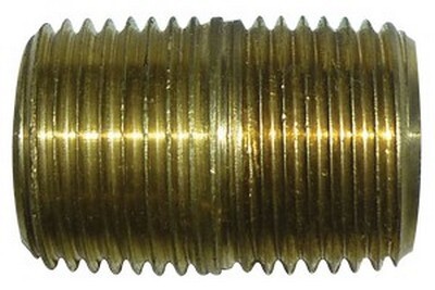 1/2" N.P.T. CLOSE NIPPLE BRASS (3326-8)