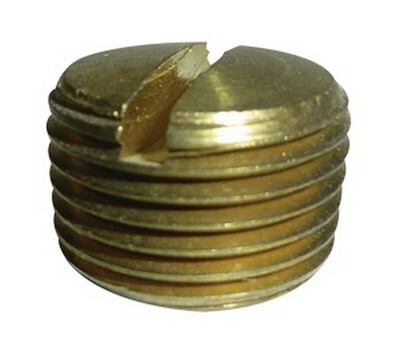 3/8" N.P.T. SLOTTED PIPE PLUG FITTING BRASS (3150-2)