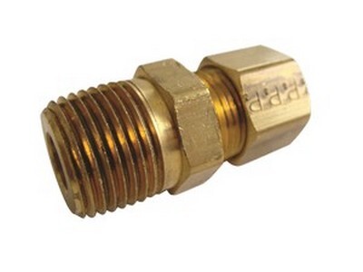 3/8" TUBE SIZE COMPRESSION X 1/8" N.P.T. STRAIGHT MALE FITTING BRASS(68-6-2)