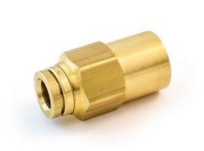 3/8" D.O.T. AIR BRAKE X 1/4" N.P.T. PUSH-IN FEMALE CONNECTOR BRASS FITTING(1866-6)