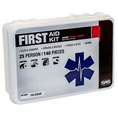 SAS 25-PERSON FIRST AID KIT IN PLASTIC CASE