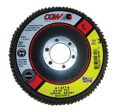 4-1/2" X 7/8" X 120 GRIT CGW XL PREMIUM Z3 FLAP DISC TYPE 27