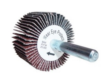 2" X 1" X 1/4" SHANK 80 GRIT CGW ALUMINUM OXIDE FLAP WHEEL