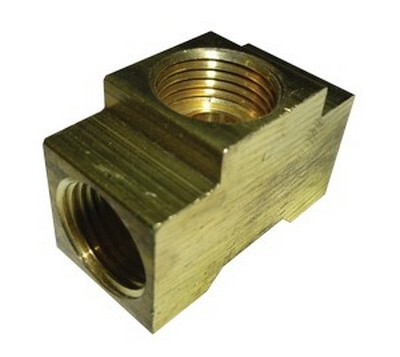 3/8" INVERTED FLARE UNION TEE BRASS FITTING (702-6)