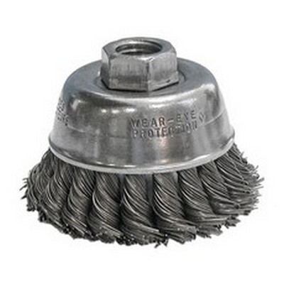 2-3/4" X .020" WIRE SIZE X 5/8-11" ARBOR SAIT HEAVY DUTY KNOT WIRE CUP BRUSH CARBON STEEL