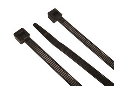 7" UV BLACK NYLON 50LBS CABLE TIE USA MADE 100 PIECE PACKAGE