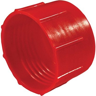 1/4" TUBE SIZE JIC 37* FLARE CAP FITTING RED PLASTIC