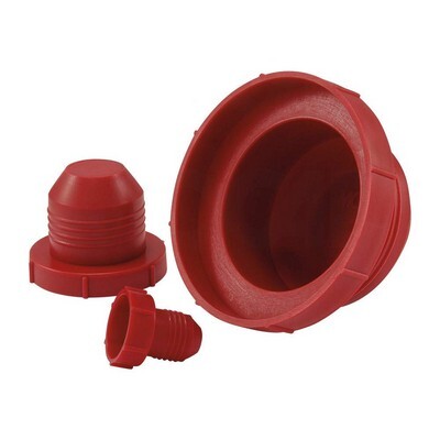 1/2" TUBE SIZE JIC 37* FLARE PLUG FITTING RED PLASTIC