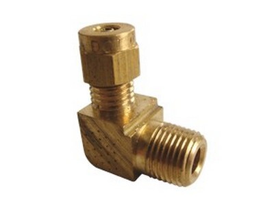 1/8" TRUCK TRANSMISSION TUBE X 1/16" N.P.T. 90* CONNECTOR FITTING BRASS(284-2-1)