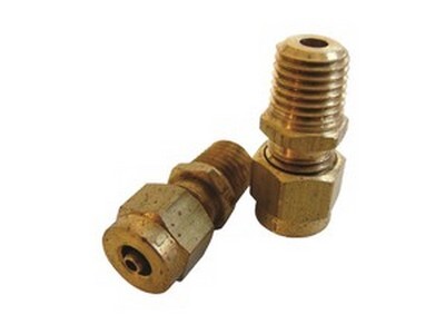 1/8" TRUCK TRANSMISSION TUBE X 1/16" N.P.T. STRAIGHT CONNECTOR FITTING BRASS(282-2-1)