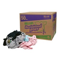 RECLAIMED KNIT/POLO MULTI-COLORED WIPING RAGS 50 LBS BOX
