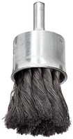 1" DIAMETER X .020" WIRE SIZE KNOTTED WIRE END BRUSH WITH 1/4" SHANK CARBON STEEL
