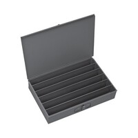 6 SPACE LARGE HORIZONTAL METAL DRAWER GRAY