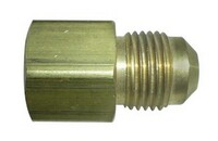 1/4" TUBE SIZE X 1/8" N.P.T. 45* FLARE FEMALE CONNECTOR BRASS FITTING (46-4)