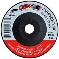 2-5/16" X 5/32" X 3/8" CGW MINI DEPRESSED CENTER ALUMINUM OXIDE GRINDING WHEEL