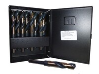 8 PIECE DRILL SET 9/16" - 1" BLACK & GOLD WITH 1/2" SHANK DRILLS S&D - 8SP TYPE 130-AG
