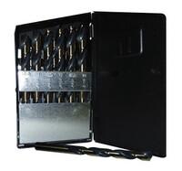 25 PIECE BLACK & GOLD METRIC JOBBER LENGTH DRILL SET M1.00-M13.00 IN METAL CASE SP-25M TYPE 170-AG