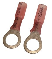 RED 20-18 GAUGE CRIMP & SEAL HEAT SHRINK TERMINAL WITH 3/8" RING