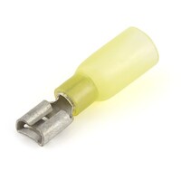 YELLOW 12-10 GAUGE CRIMP & SEAL HEAT SHRINK .250" BLADE FEMALE CONNECTOR