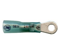 BLUE 16-14 GAUGE SEALED SOLDER HEAT SHRINK TERMINAL WITH 1/4" RING