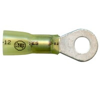 YELLOW 12-10 GAUGE SEALED SOLDER HEAT SHRINK TERMINAL WITH #10 RING