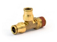 3/8" D.O.T. X 3/8" D.O.T. X 1/4" N.P.T. PUSH-TO-CONNECT MALE RUN TEE BRASS FITTING(E2471-6)