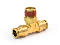 1/2" D.O.T. NYLON AIR BRAKE X 3/8" N.P.T. PUSH-IN MALE BRANCH TEE BRASS FITTING (2472-8)