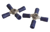 BLUE 16-14 GAUGE NYLON 4-WAY BUTT CONNECTOR