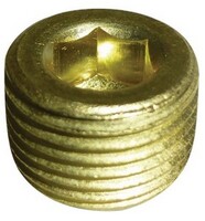 1/4" N.P.T. COUNTERSUNK HEX-HEAD PLUG BRASS (3155-4)