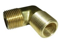 1/2" N.P.T. X 1/2" N.P.T. MALE 90* ELBOW BRASS FITTING (3455-8)