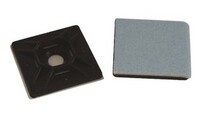 BLACK NYLON 3/4" X 3/4" CABLE TIE MOUNTING PAD WITH RUBBER ADHESIVE 100 PIECES PACKAGE