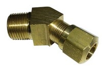 1/4" D.O.T. AIR BRAKE X 1/8" NPT 45* MALE ELBOW BRASS FITTING (1480-4)