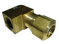 3/8" D.O.T. AIR BRAKE X 1/4" N.P.T. 90* FEMALE ELBOW BRASS FITTING (1470-6)