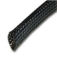 1/4" I.D. BLACK WITH WHITE TRACER "CLEANCUT" FRAY RESISTANT AND FIRE RETARDENT SLEEVING 1000' SPOOL
