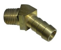 1/4" TUBE X 1/8" N.P.T. MALE 45* MULTIBARB FITTING BRASS (1580-4)