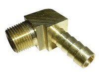 1/4" TUBE X 1/8" N.P.T. 90* MALE MULTIBARB FITTING BRASS (1569-4)