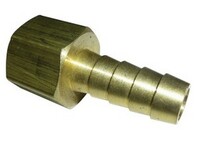 1/4" TUBE X 1/8" N.P.T. FEMALE STRAIGHT MULTIBARB HOSE FITTING BRASS (1566-4)