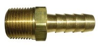 1/8" TUBE X 1/8" N.P.T. MALE STRAIGHT MULTIBARB HOSE FITTING BRASS (1568-2)