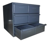 6 DRAWER GRAY METAL VERTICAL CABINET