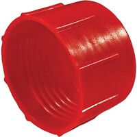 3/16" TUBE SIZE JIC 37* FLARE CAP FITTING RED PLASTIC