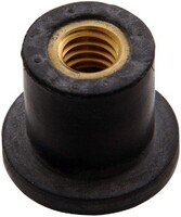 #8-32 NEOPRENE WELL NUT WITH CAPTIVE BRASS NUT .447" LONG X .312" SHANK DIAMETER